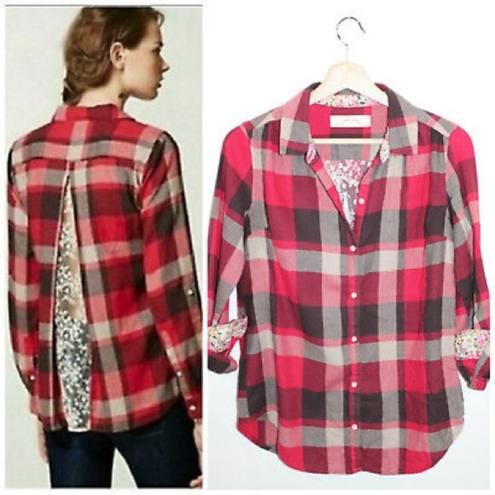 Anthropologie Isabella Sinclair Flannel Lace Top M